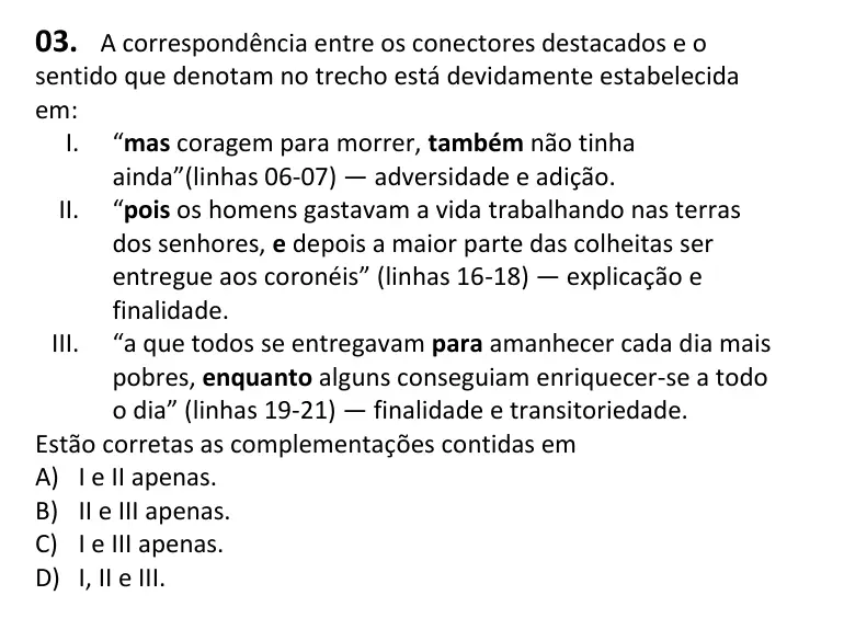 Recorte da questão 3 no caderno Tipo 1