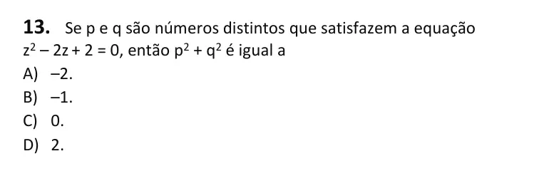 Recorte da questão 13 no caderno Tipo 1