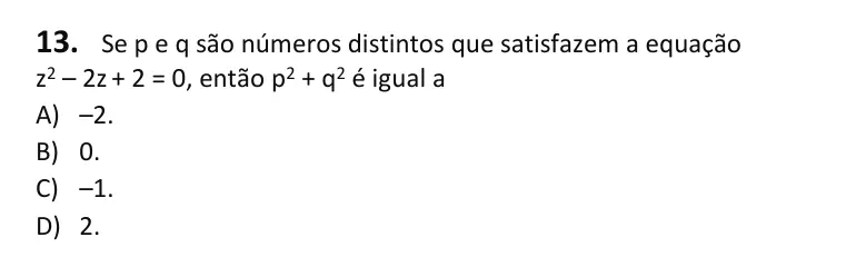 Recorte da questão 13 no caderno Tipo 2