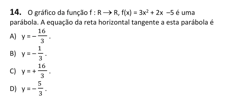 Recorte da questão 14 no caderno Tipo 2