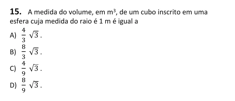 Recorte da questão 15 no caderno Tipo 2