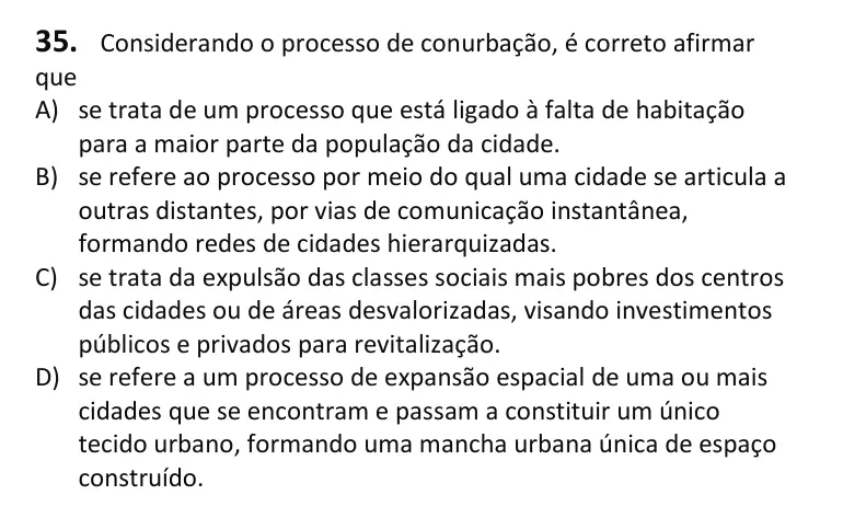 Recorte da questão 35 no caderno Tipo 2