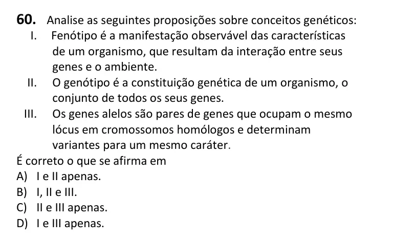 Recorte da questão 60 no caderno Tipo 2