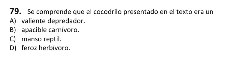 Recorte da questão 79 no caderno Tipo 2
