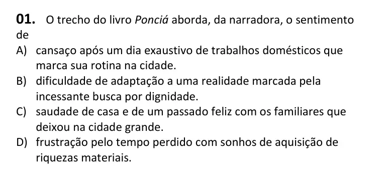 Recorte da questão 1 no caderno Tipo 3