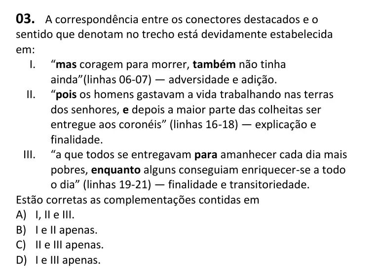 Recorte da questão 3 no caderno Tipo 3