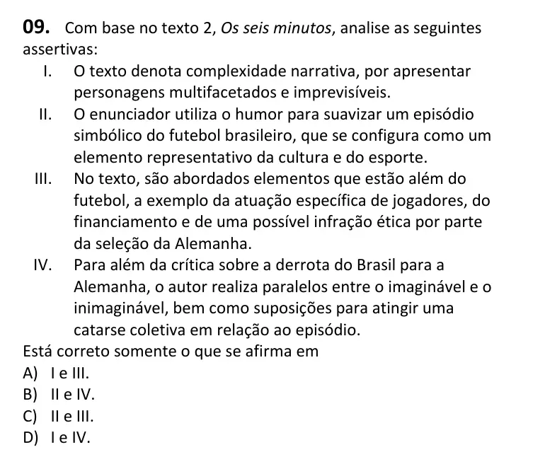 Recorte da questão 9 no caderno Tipo 3