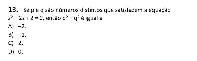 Recorte da questão 13 no caderno Tipo 3