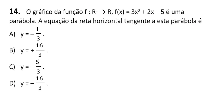 Recorte da questão 14 no caderno Tipo 3