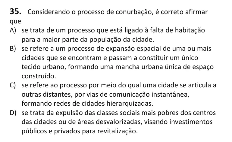 Recorte da questão 35 no caderno Tipo 3