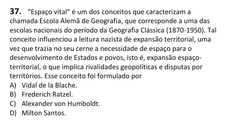 Recorte da questão 37 no caderno Tipo 3