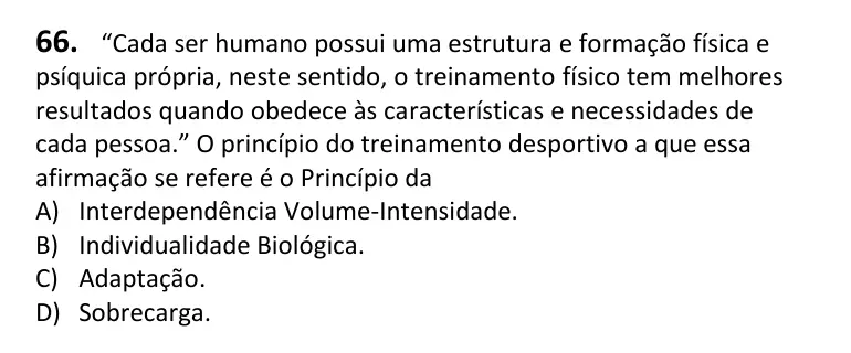 Recorte da questão 66 no caderno Tipo 3