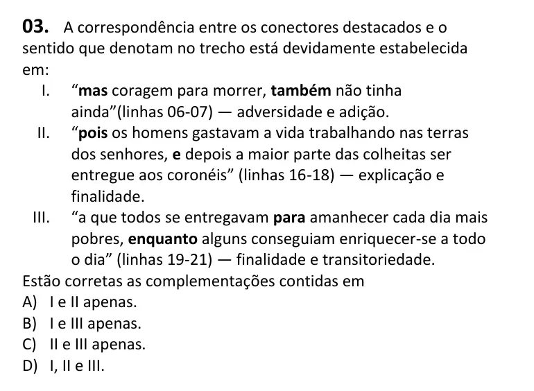 Recorte da questão 3 no caderno Tipo 4