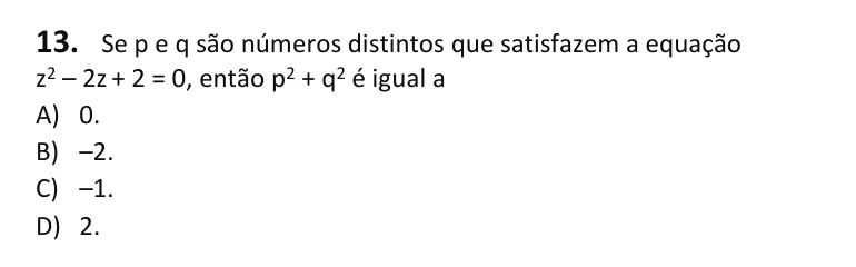 Recorte da questão 13 no caderno Tipo 4