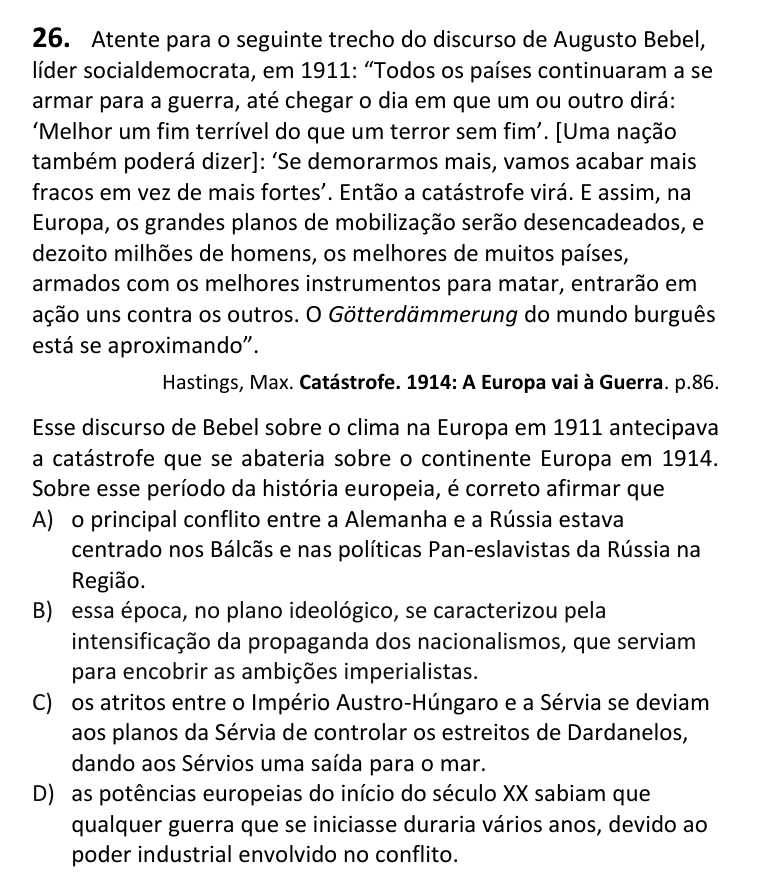 Recorte da questão 26 no caderno Tipo 4