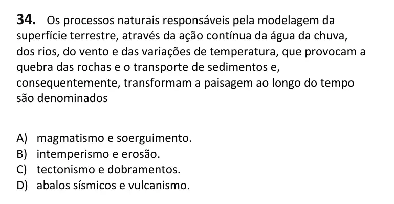Recorte da questão 34 no caderno Tipo 4