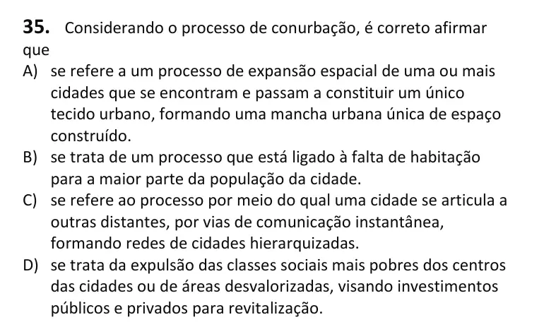 Recorte da questão 35 no caderno Tipo 4