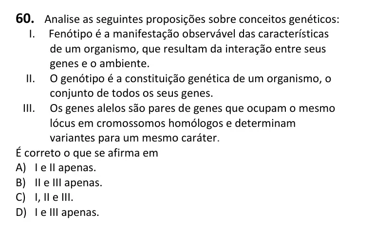 Recorte da questão 60 no caderno Tipo 4
