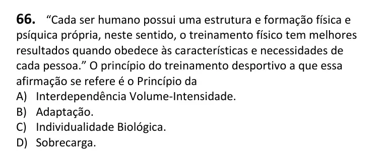 Recorte da questão 66 no caderno Tipo 4